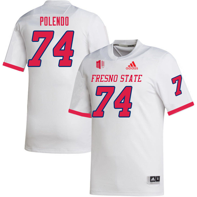 Men #74 Julian Polendo Fresno State Bulldogs College Football Jerseys Sale-White - Click Image to Close